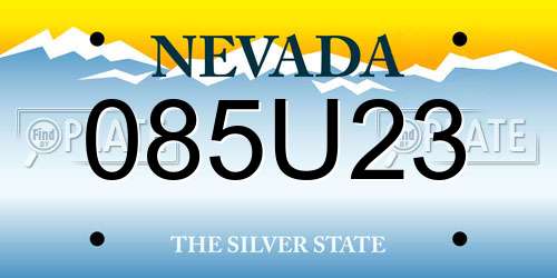 085U23 Nevada License Plate