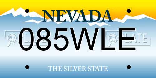 085WLE Nevada License Plate