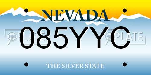 085YYC Nevada License Plate