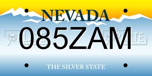 085ZAM Nevada License Plate