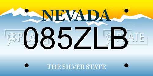 085ZLB Nevada License Plate