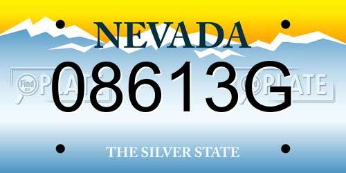 08613G Nevada License Plate