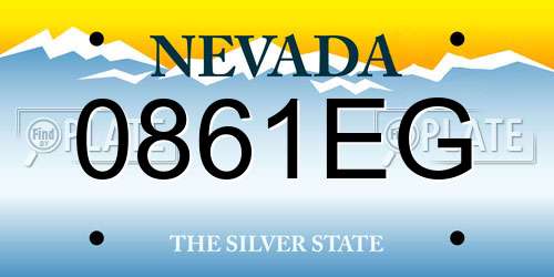 0861EG Nevada License Plate