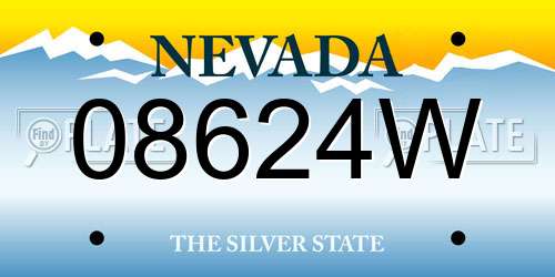 08624W Nevada License Plate