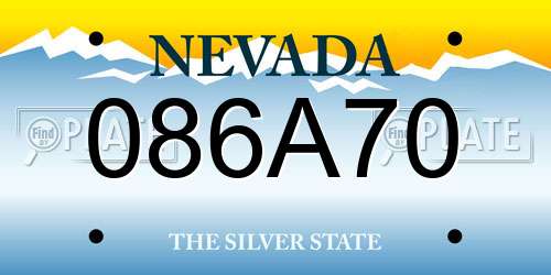 086A70 Nevada License Plate