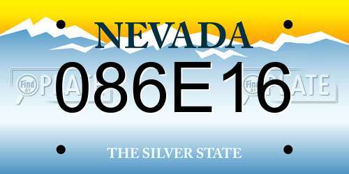 086E16 Nevada License Plate