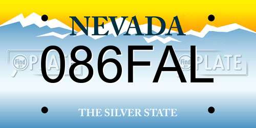 086FAL Nevada License Plate