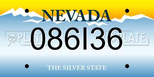 086I36 Nevada License Plate