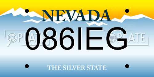 086IEG Nevada License Plate