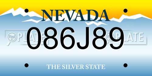 086J89 Nevada License Plate