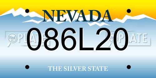 086L20 Nevada License Plate