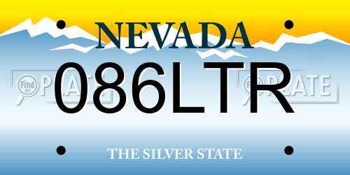 086LTR Nevada License Plate