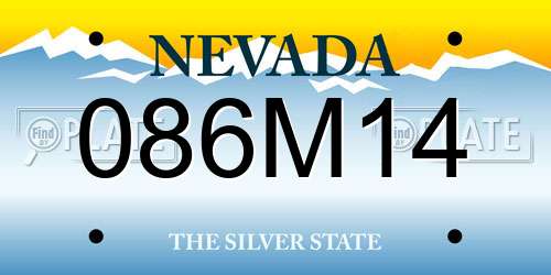 086M14 Nevada License Plate