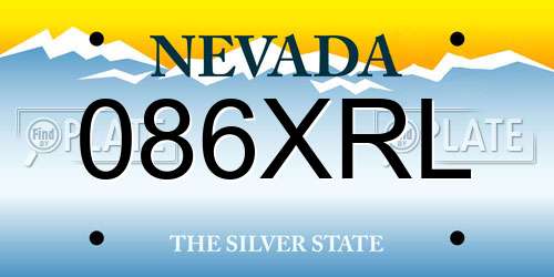 086XRL Nevada License Plate