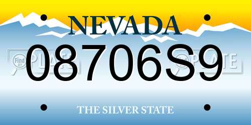 08706S9 Nevada License Plate