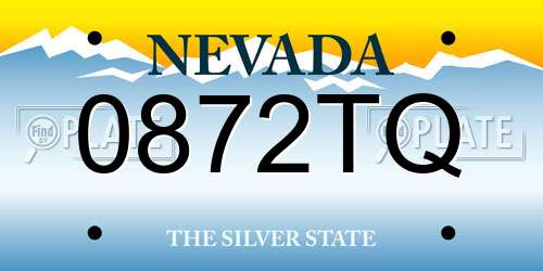 0872TQ Nevada License Plate
