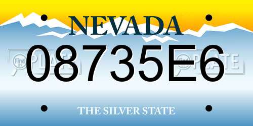 08735E6 Nevada License Plate