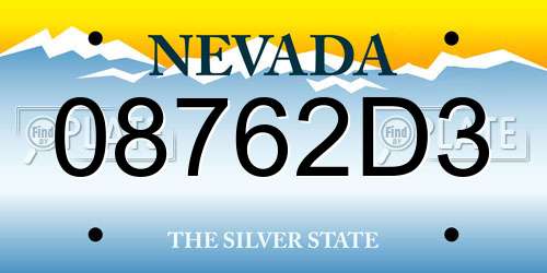 08762D3 Nevada License Plate