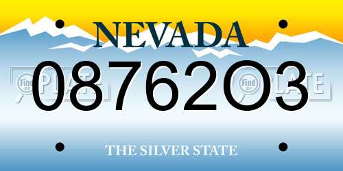 08762O3 Nevada License Plate