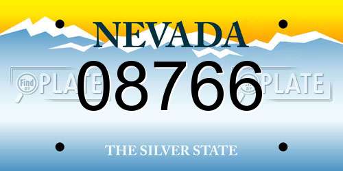 08766 Nevada License Plate