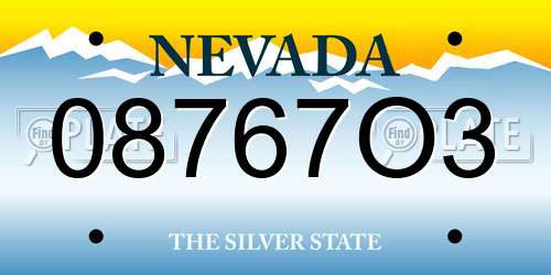 08767O3 Nevada License Plate
