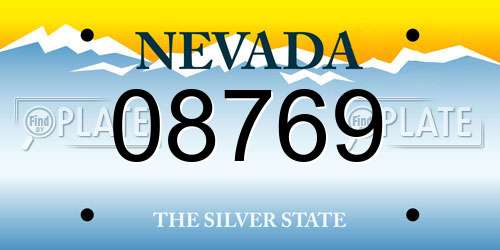 08769 Nevada License Plate