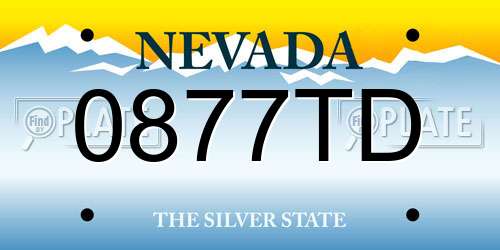 0877TD Nevada License Plate