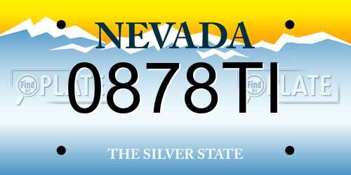 0878TI Nevada License Plate