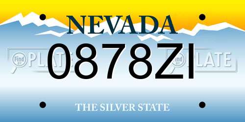0878ZI Nevada License Plate