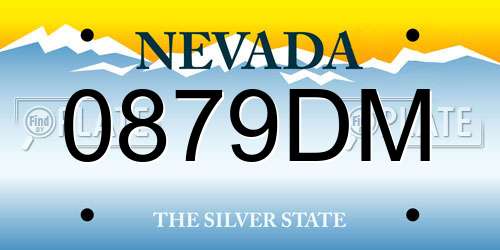 0879DM Nevada License Plate