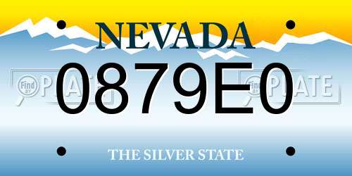 0879E0 Nevada License Plate
