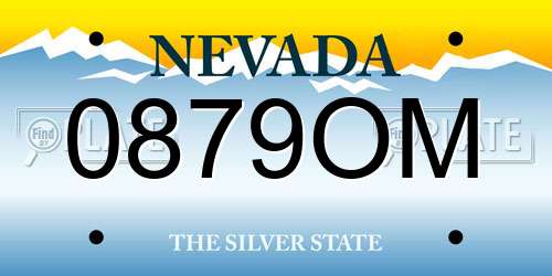 0879OM Nevada License Plate