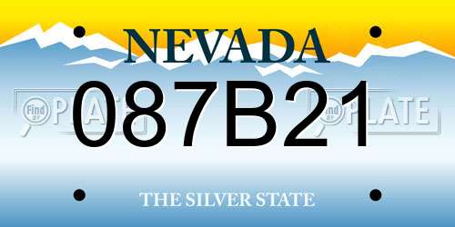 087B21 Nevada License Plate