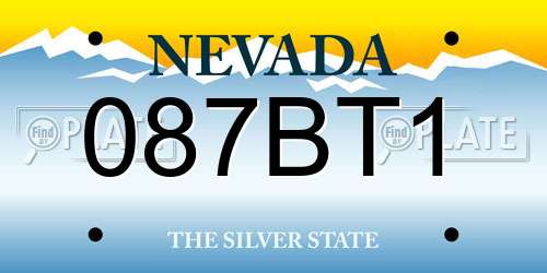 087BT1 Nevada License Plate