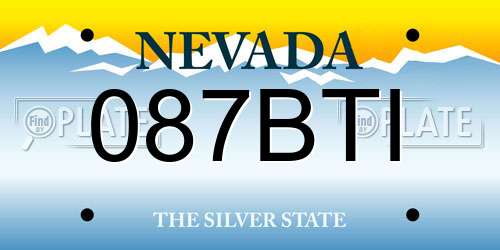 087BTI Nevada License Plate