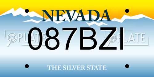 087BZI Nevada License Plate