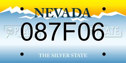 087F06 Nevada License Plate