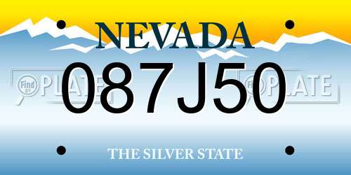 087J50 Nevada License Plate