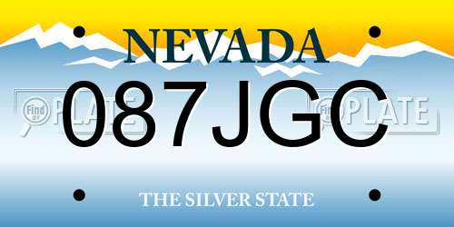 087JGC Nevada License Plate