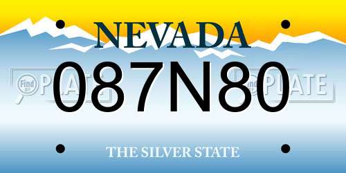 087N80 Nevada License Plate