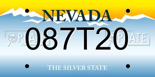087T20 Nevada License Plate