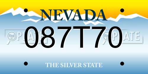 087T70 Nevada License Plate