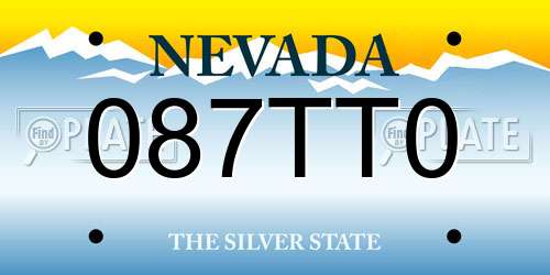 087TT0 Nevada License Plate