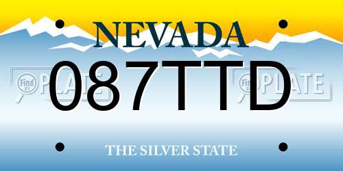 087TTD Nevada License Plate