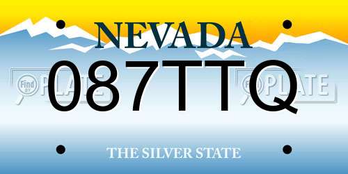 087TTQ Nevada License Plate