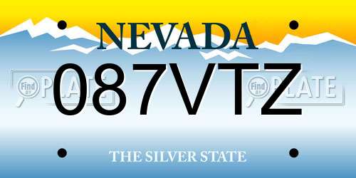 087VTZ Nevada License Plate