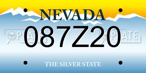 087Z20 Nevada License Plate