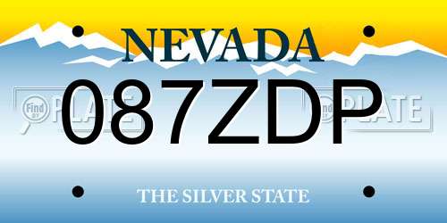 087ZDP Nevada License Plate