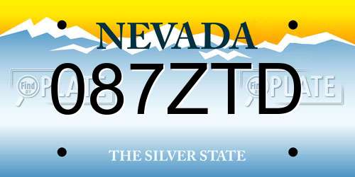 087ZTD Nevada License Plate