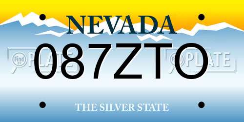 087ZTO Nevada License Plate